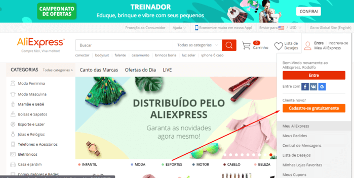 sites de compras internacionais que entregam no brasil